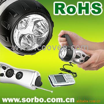 收音手摇手电筒,LED手电筒,手机充电器