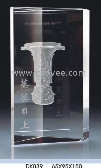 水晶工艺品,水晶鼎,水晶镭射内雕鼎