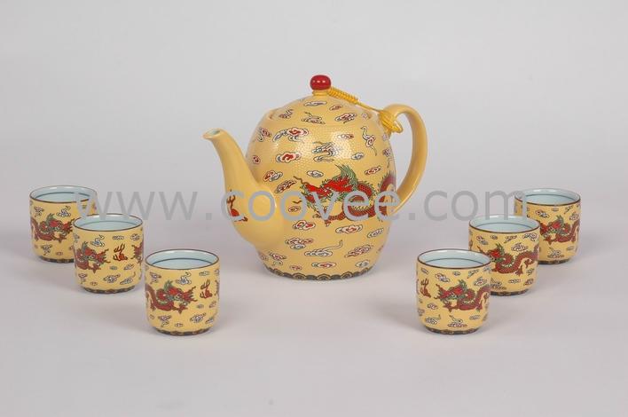 黄帝龙五彩龙蛋八件套酒器