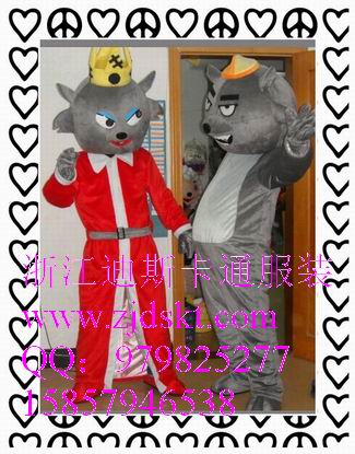 供应浙江迪斯卡通服装,卡通表演服装,卡通表演服装,灰太狼