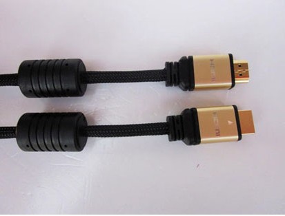 HDMI1.4版高清数据线带编织网+双磁环