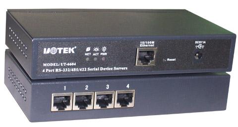 10/100MTCP/IP四口RS-232/485/422串口服务器型号:UT-6604