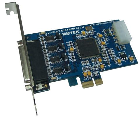 PCI-E转4口RS-232工业级多串口卡型号:UT-784