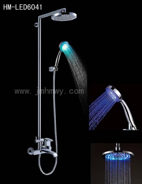 供应全铜LED花洒、入墙式暗装、顶喷、LED变色花洒、水龙头花洒