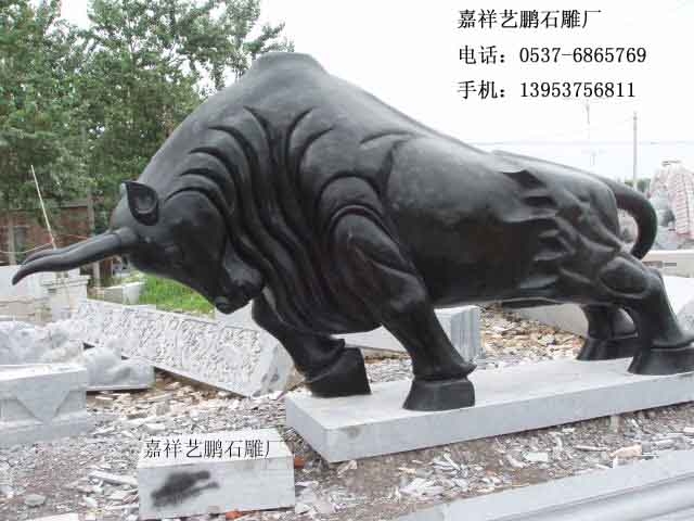 石雕猛牛劲牛,动物石雕