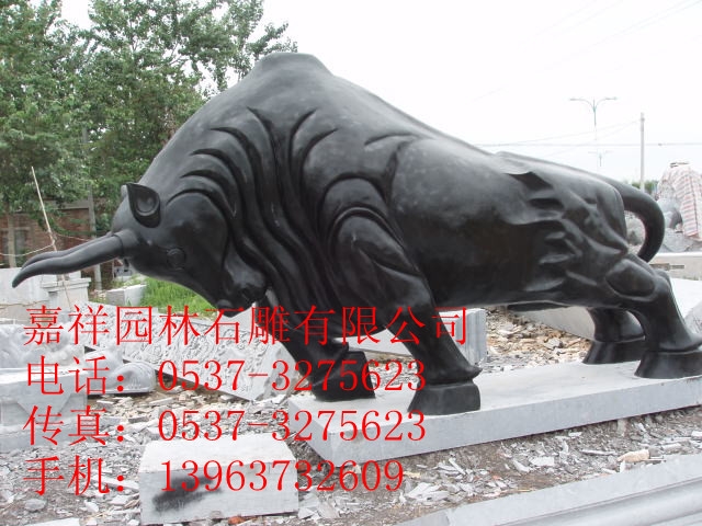 石雕猛牛劲牛,动物石雕