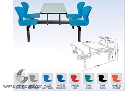 上海办公家具,连体餐桌椅
