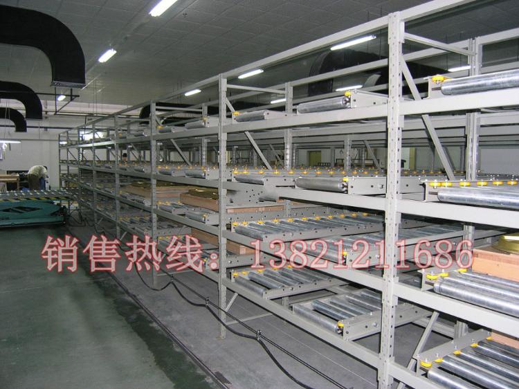 流利条仓储货架滚筒式货架天津货架厂