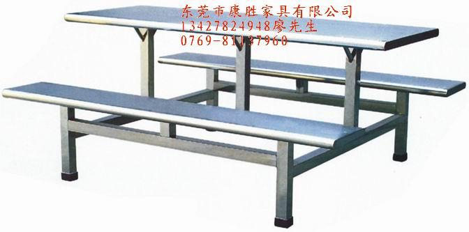工厂员工用餐桌-食堂8人位不锈钢餐桌椅