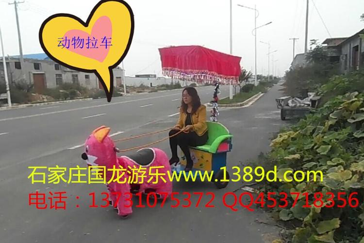 卡通动物拉车,旋转秋千鱼,充气城堡,蹦极