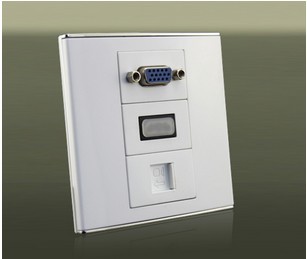 花都幻银墙面插座,VGA+HDMI+电脑插座价格,幻银多媒体插座批发