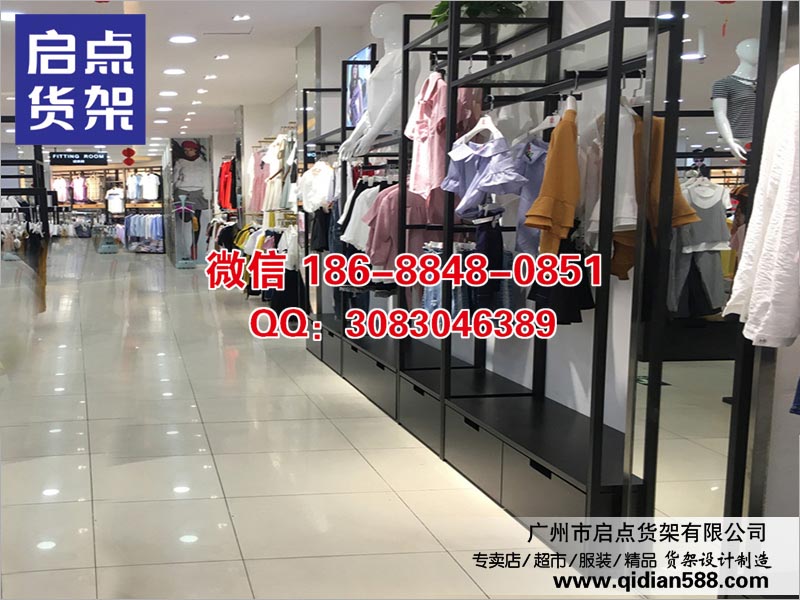 KM男装货架无缝焊接技术内,KM货架,箱包店货架