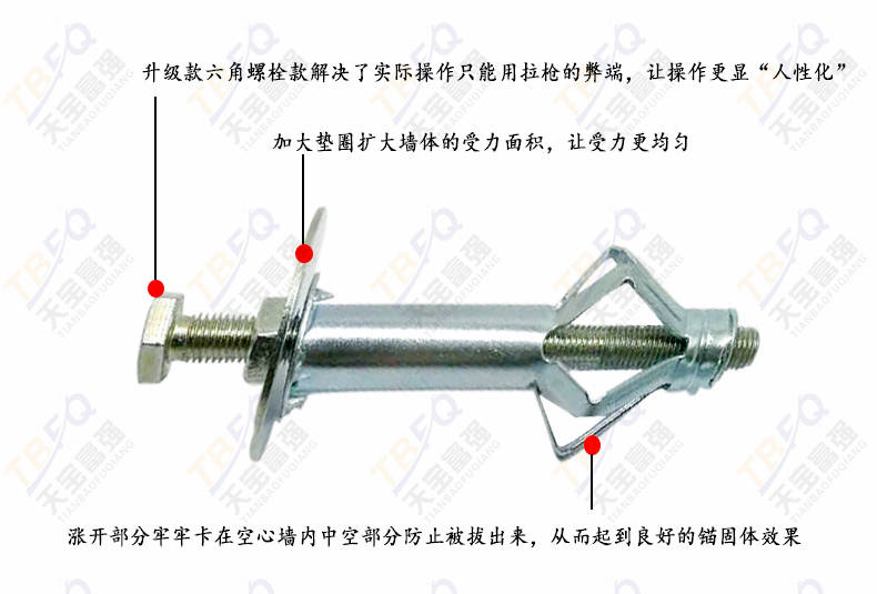 六角头空心砖膨胀螺丝中空壁虎膨胀栓