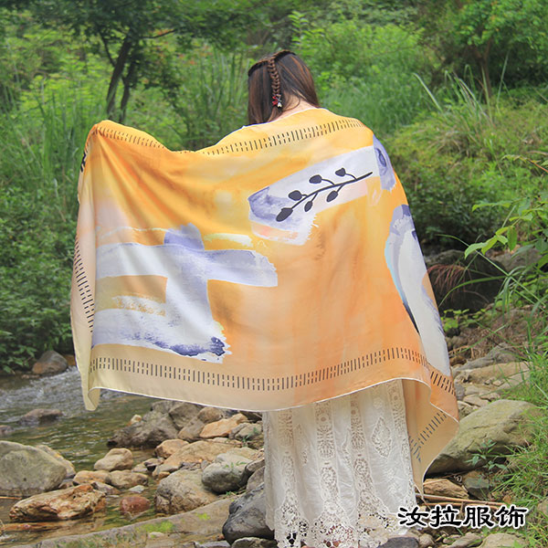 宁波梭织围巾厂,印花工艺加工宁波围巾,到汝拉服饰,实力工厂