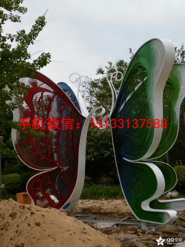 公园蝴蝶雕塑 不锈钢蝴蝶雕塑 动物不锈钢雕塑