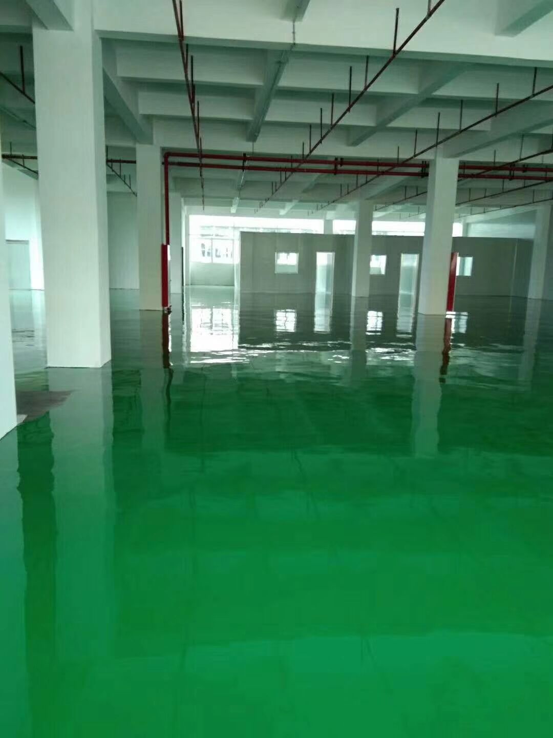 桂林工厂环氧固化地坪漆施工 防尘地面涂料油漆 绿色