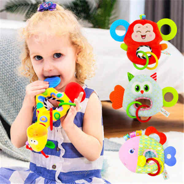 Happy Monkey 婴儿玩具 O型牙胶BB公仔 毛绒玩具