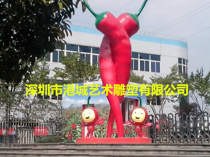 大型玻璃钢辣椒雕塑打造成为新的旅游亮点