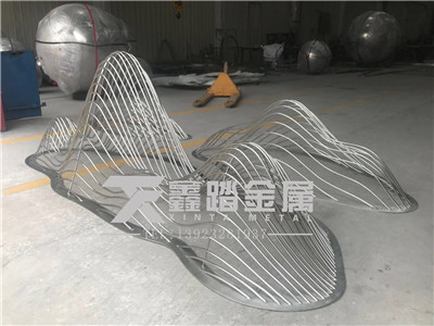 户外公园不锈钢假山,不锈钢雕塑小品艺术造型高清图片