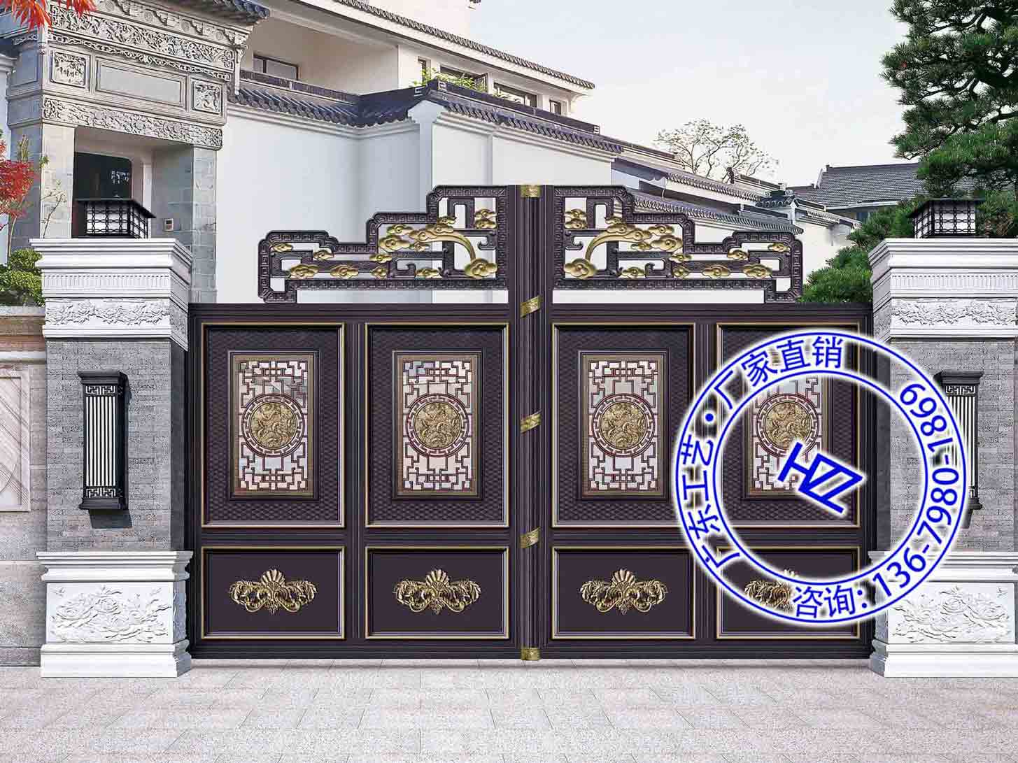 院子正对大门非标别墅大门店