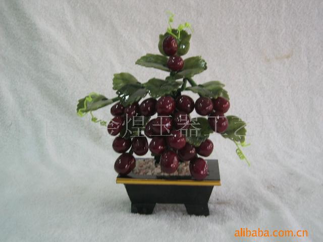 玉器工艺品微型葡萄盆景