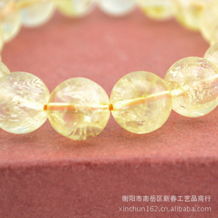 纯正黄水晶佛珠手链正品发晶女士手链水晶玛瑙手串
