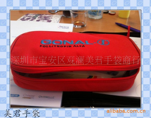深圳生产休闲韩版红丝印logo笔袋