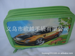UV印刷三层笔袋,儿童卡通三层笔盒