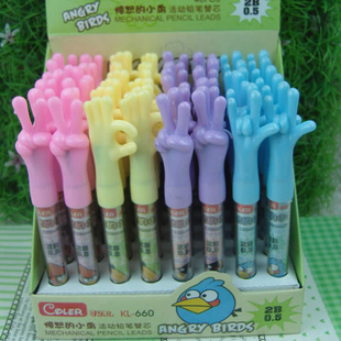 愤怒小鸟卡通图案手造型活动铅笔/自动铅笔用铅芯0.5mm