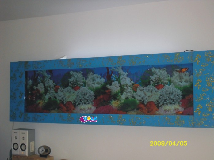 生态壁画水族箱壁挂式鱼缸玻璃鱼缸