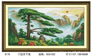 厂家直销天韵印布十字绣门迎天下客9170免画格