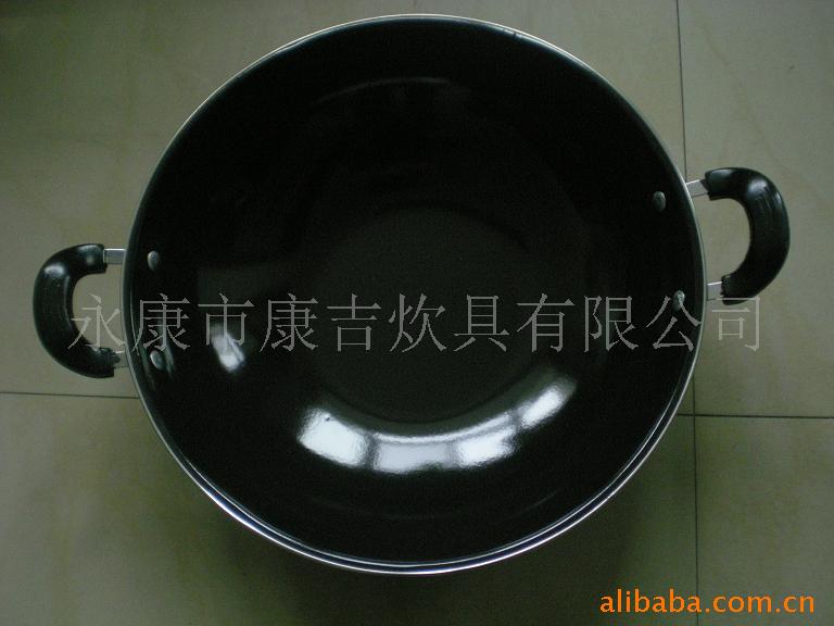 双耳塘瓷炒锅.搪瓷锅.环保锅.炊具.锅