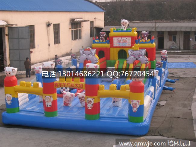 儿童沙滩玩具,熊出没充气大滑梯