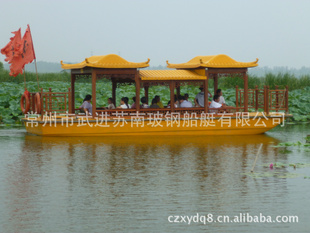 防古船画舫游船玻璃钢船大型水上休闲游乐画舫