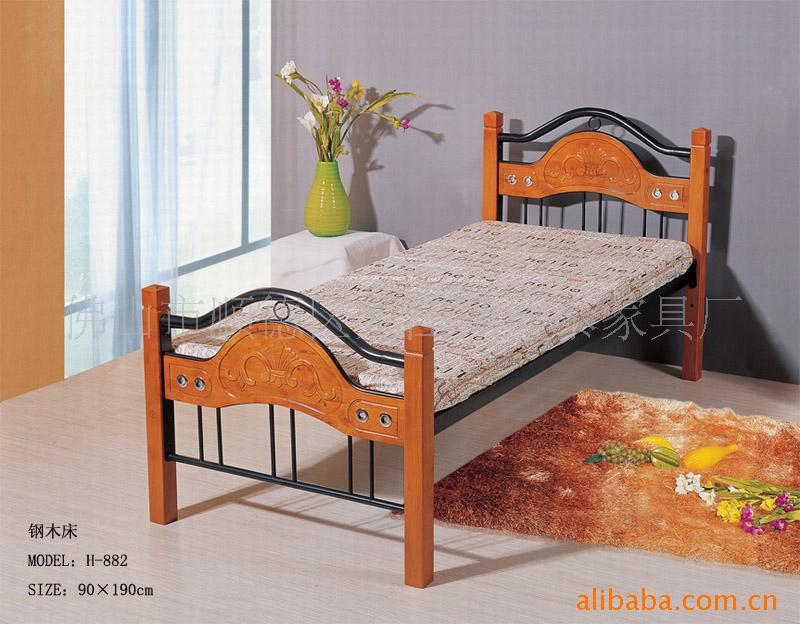 卧室家具,钢木床,铁艺床,H-882#