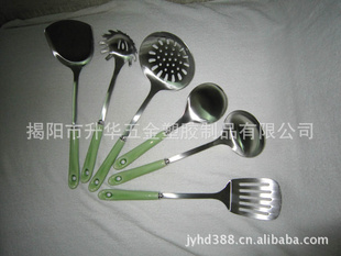 《生产》新款厨房用具,厨具七件套,陶瓷柄不锈钢餐具套装。