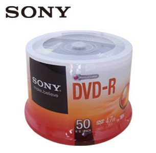 厂家SONY/索尼DVD-R刻录光盘刻录碟空白光盘50片装