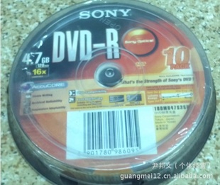 厂家SONY/索尼DVD-R刻录光盘刻录碟空白光盘10片装