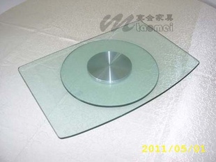 淘美透明钢化玻璃电视机转盘/酒店客房家具用品