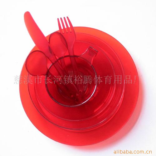 餐具(碟子,勺,,叉,碗,可用于微波炉)野外用具