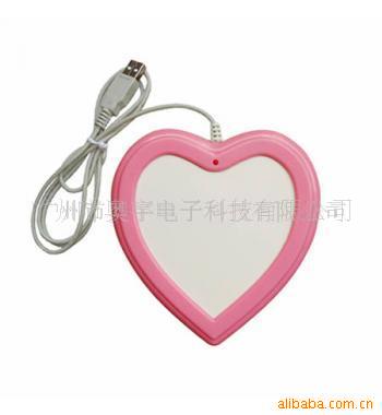USB心型电热保温碟,懒人用品,保温碟,家居用品