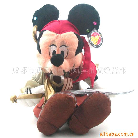 Disney正版,穿咖啡牛仔服,海盗米奇