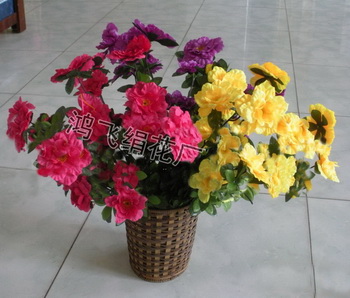 杜鹃花盆景,杜鹃花束,杜鹃花枝,仿真花,绢花