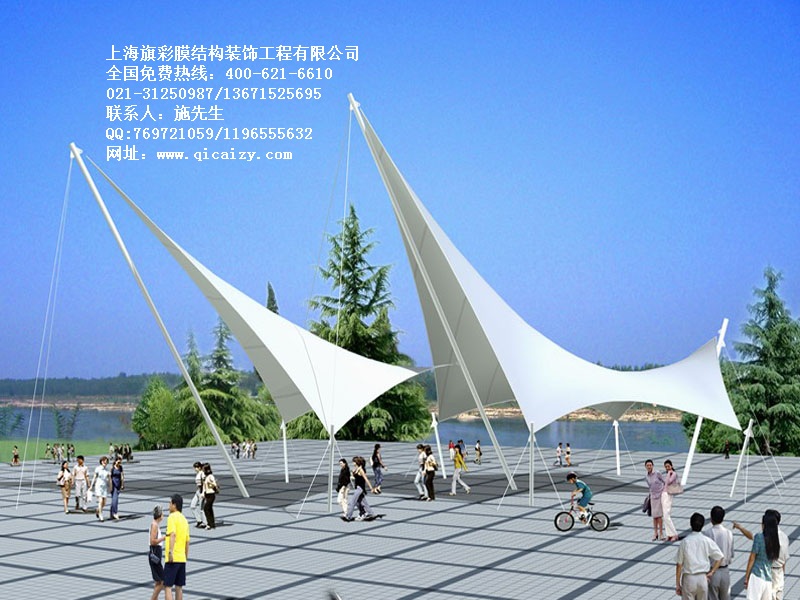 膜结构景观蓬张拉膜建筑膜结构工程上海旗彩厂家