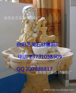 定做各种大理石喷泉雕塑,汉白玉人物喷泉