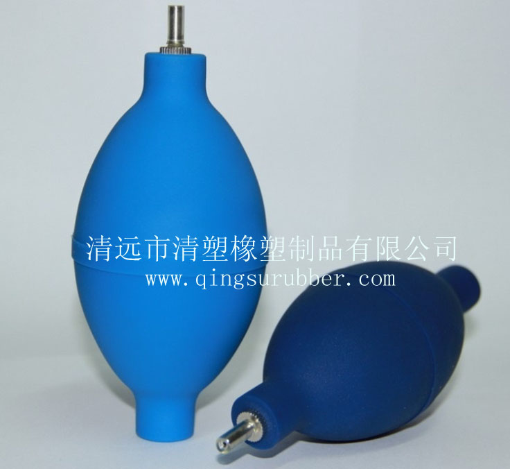 蓝PVC冲气球、气吹吸球、带钢嘴充气球