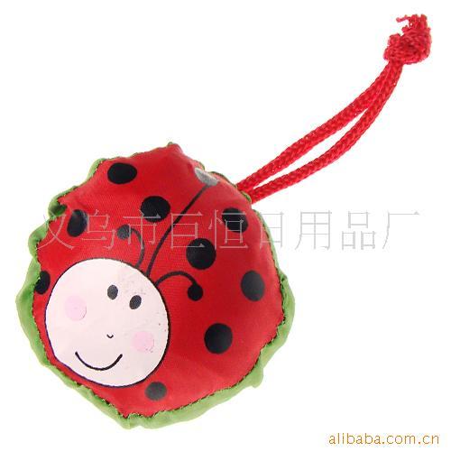 草莓袋甲虫袋束口袋折叠购物袋