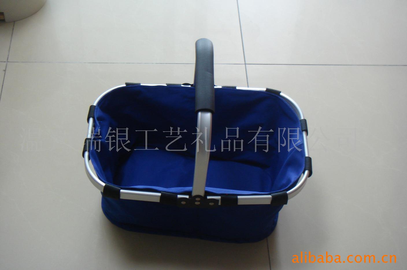 批发超市购物折叠篮,环保休闲折叠蓝,广告礼品篮