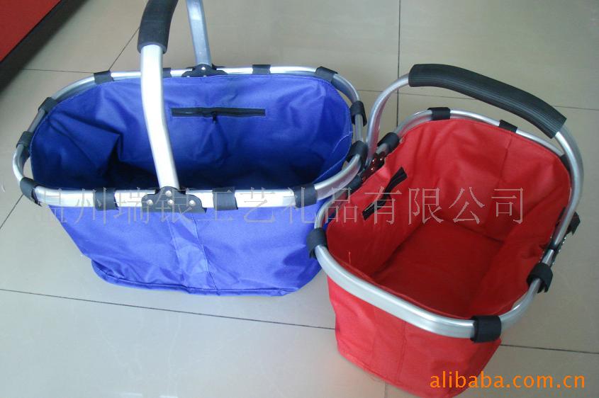批发超市折叠购物篮,环保篮,广告篮