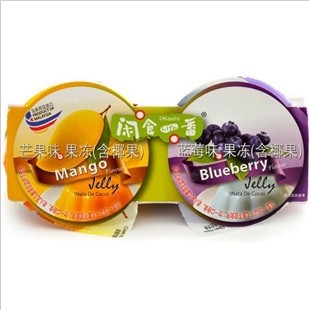 马来西亚进口闲食一番牌芒果味蓝莓味含椰果果冻320g2杯进口食品